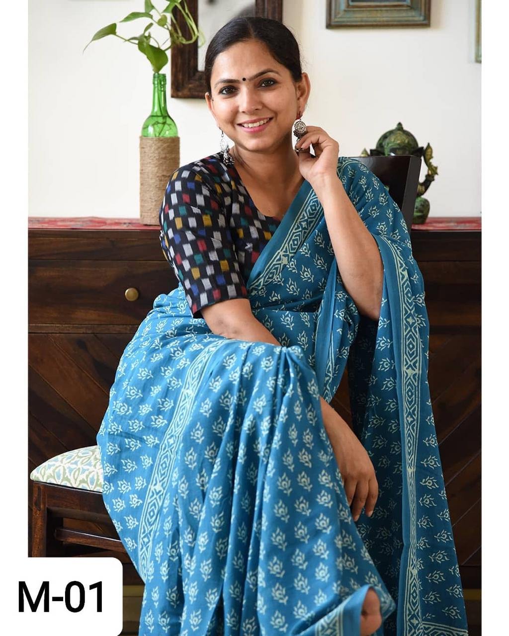 Bagru Print Cotton Saree (Pink) in Anantapur at best price by Sri  U.veeranna Swamy Textiles - Justdial