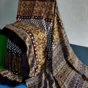 Pure cotton molmol bagru print saree