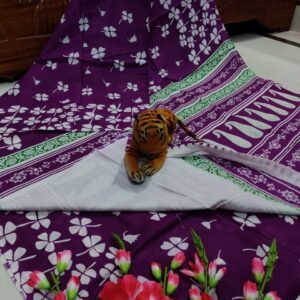 Mulmul Bagru print saree