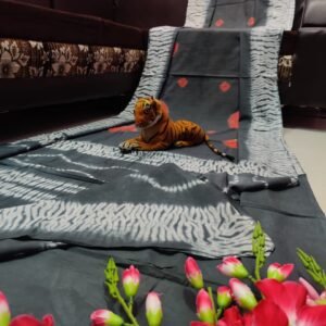 Mulmul Bagru print saree