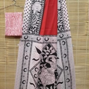 Mulmul Bagru print saree